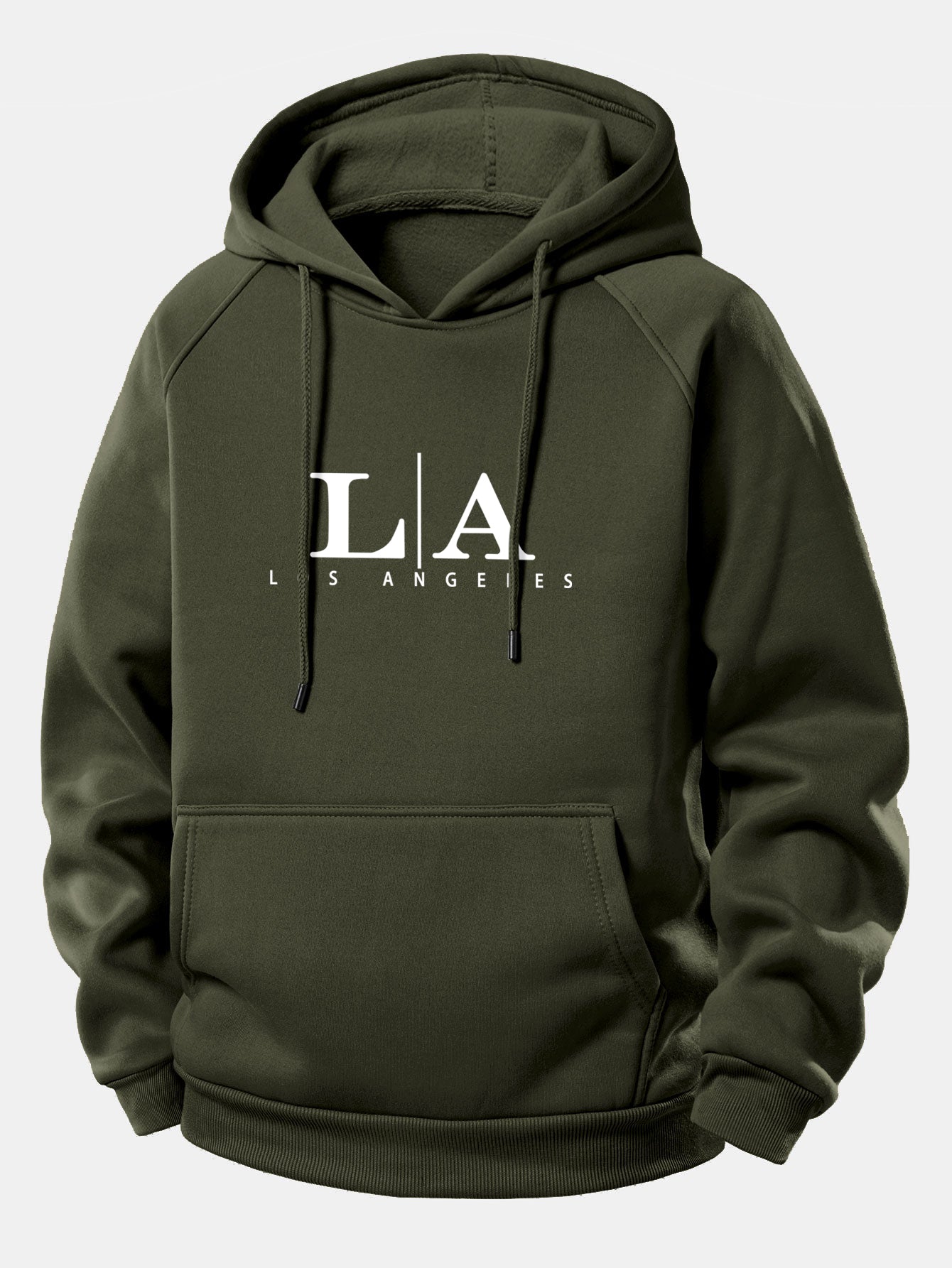 Bedruckter Kordelzug-Hoodie mit Los Angeles Design