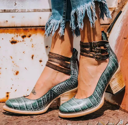 Zeitlose Vintage-Leder-Pumps