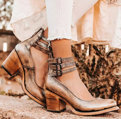 Zeitlose Vintage-Leder-Pumps