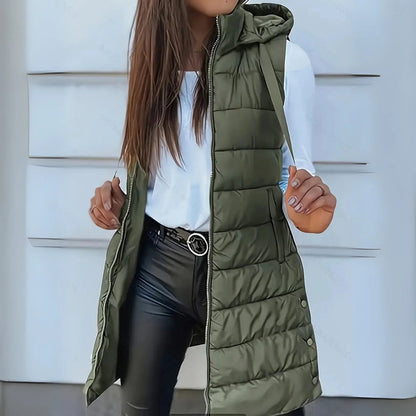 Maurina - Casual Sleeveless Long Puffer Vest