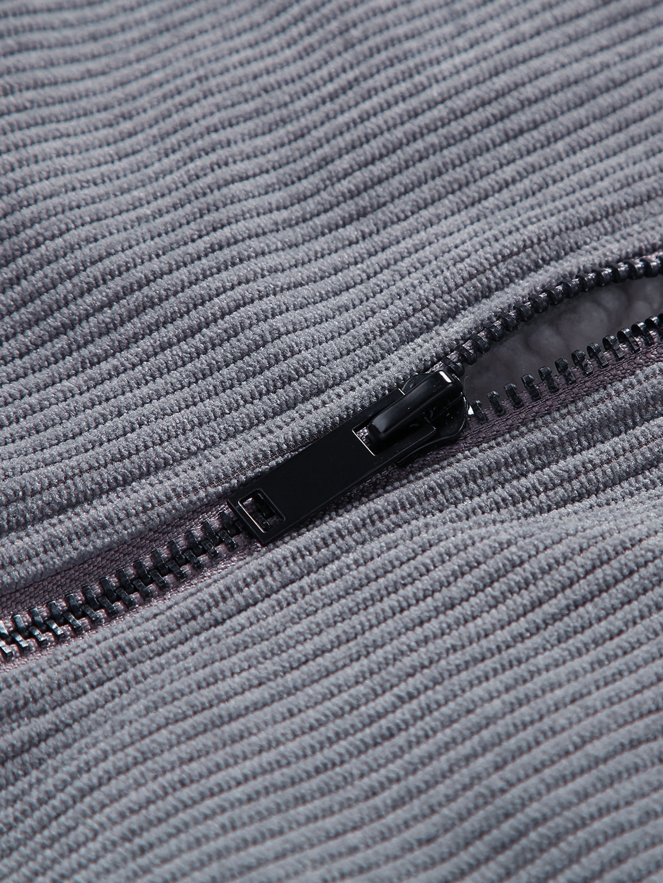 Cordjacke mit Reißverschluss und Teddyfutter