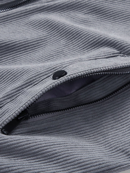 Cordjacke mit Reißverschluss und Teddyfutter