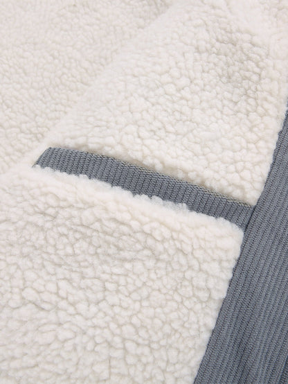 Cordjacke mit Reißverschluss und Teddyfutter