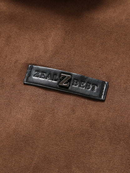 Wildlederjacke mit Teddyfutter und Taschen