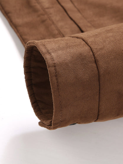 Wildlederjacke mit Teddyfutter und Taschen