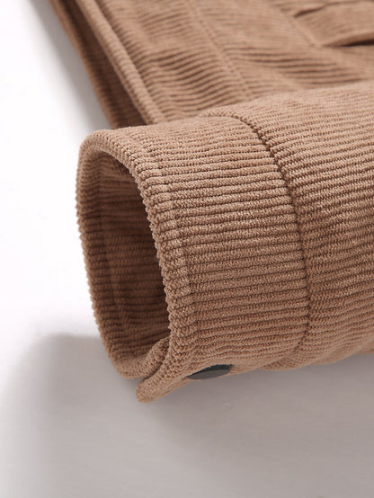 Cordjacke aus Cord mit Reißverschluss, Teddyfutter und Taschen