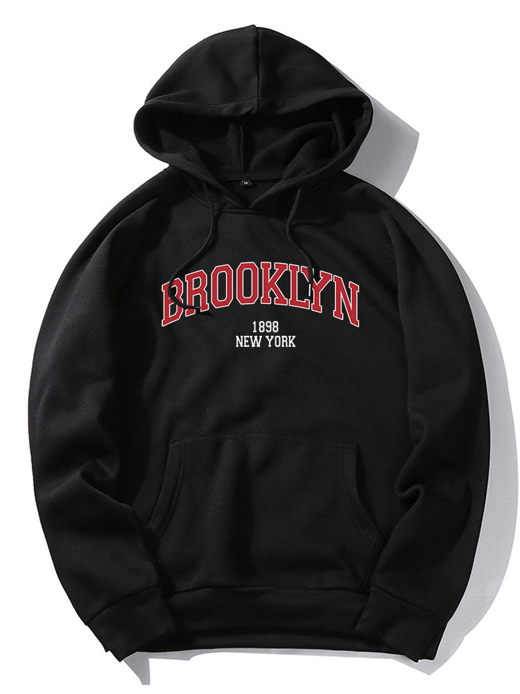Brooklyn Graphic Hoodie with Letter Design