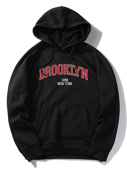 Brooklyn Graphic Hoodie with Letter Design