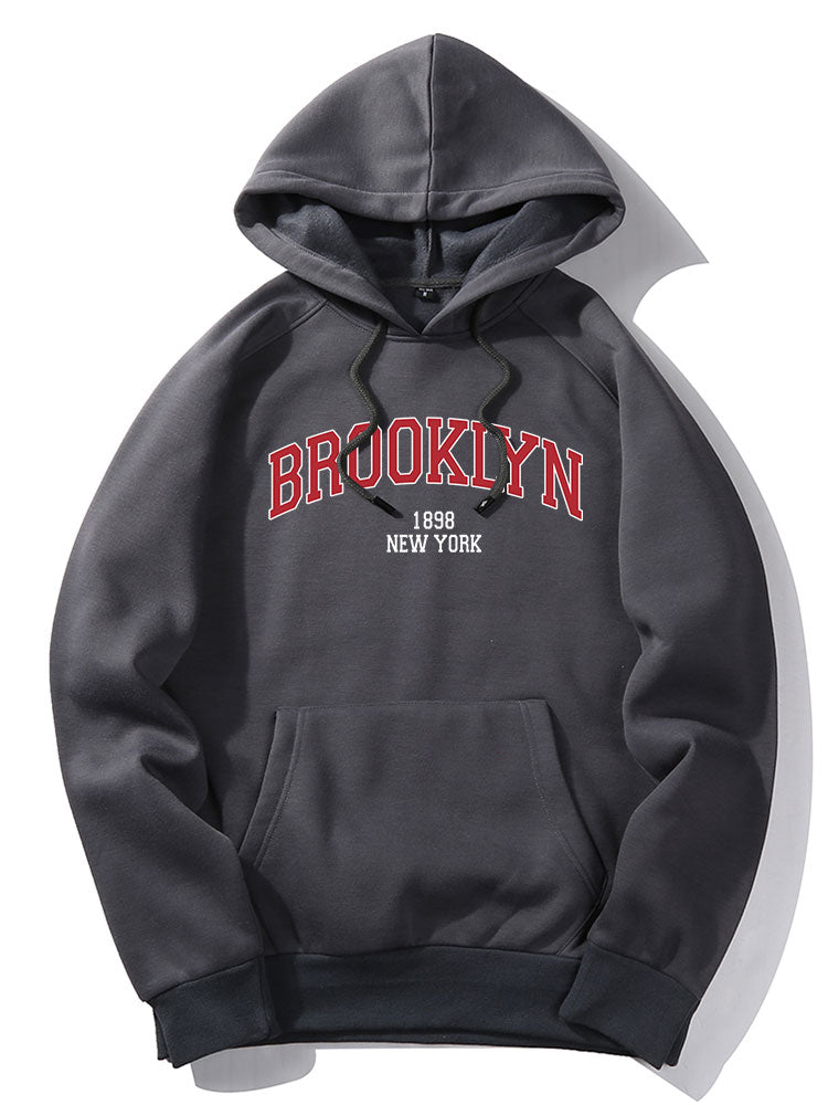 Brooklyn Graphic Hoodie with Letter Design