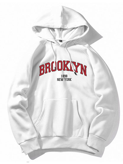 Brooklyn Graphic Hoodie with Letter Design