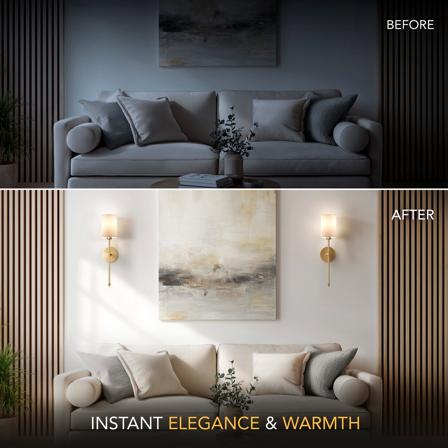 DRAHTLOSE ZYLINDRISCHE WANDLEUCHTEN (SET AUS 2)