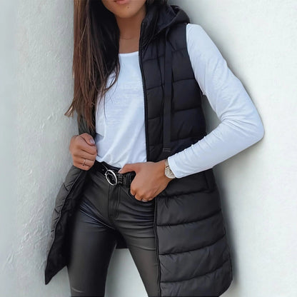 Maurina - Casual Sleeveless Long Puffer Vest