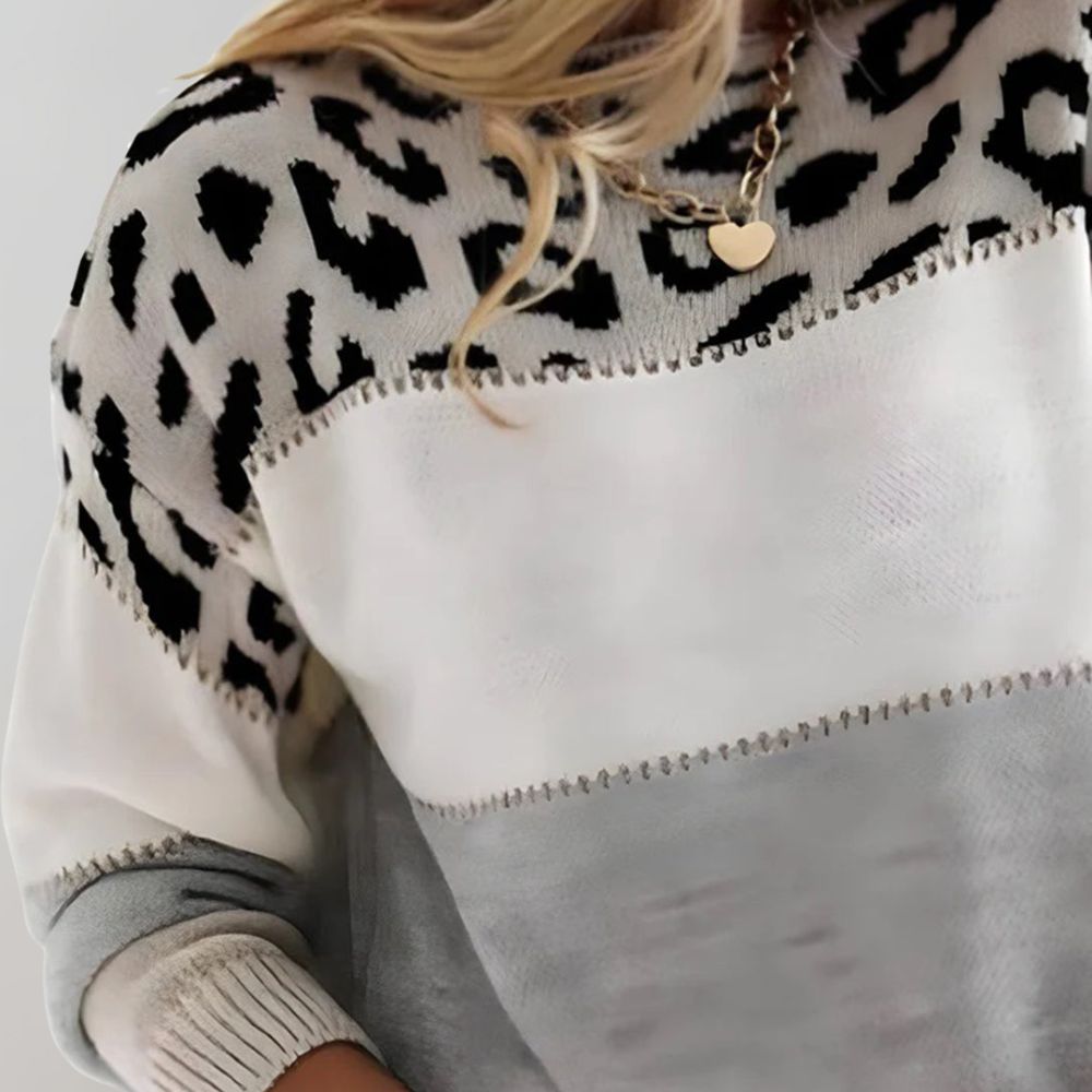 Diane | Leopardenakzent Strickpullover