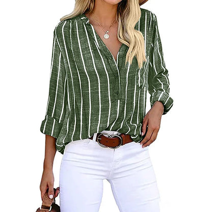 Maddie - Gestreifte Button-Up Bluse