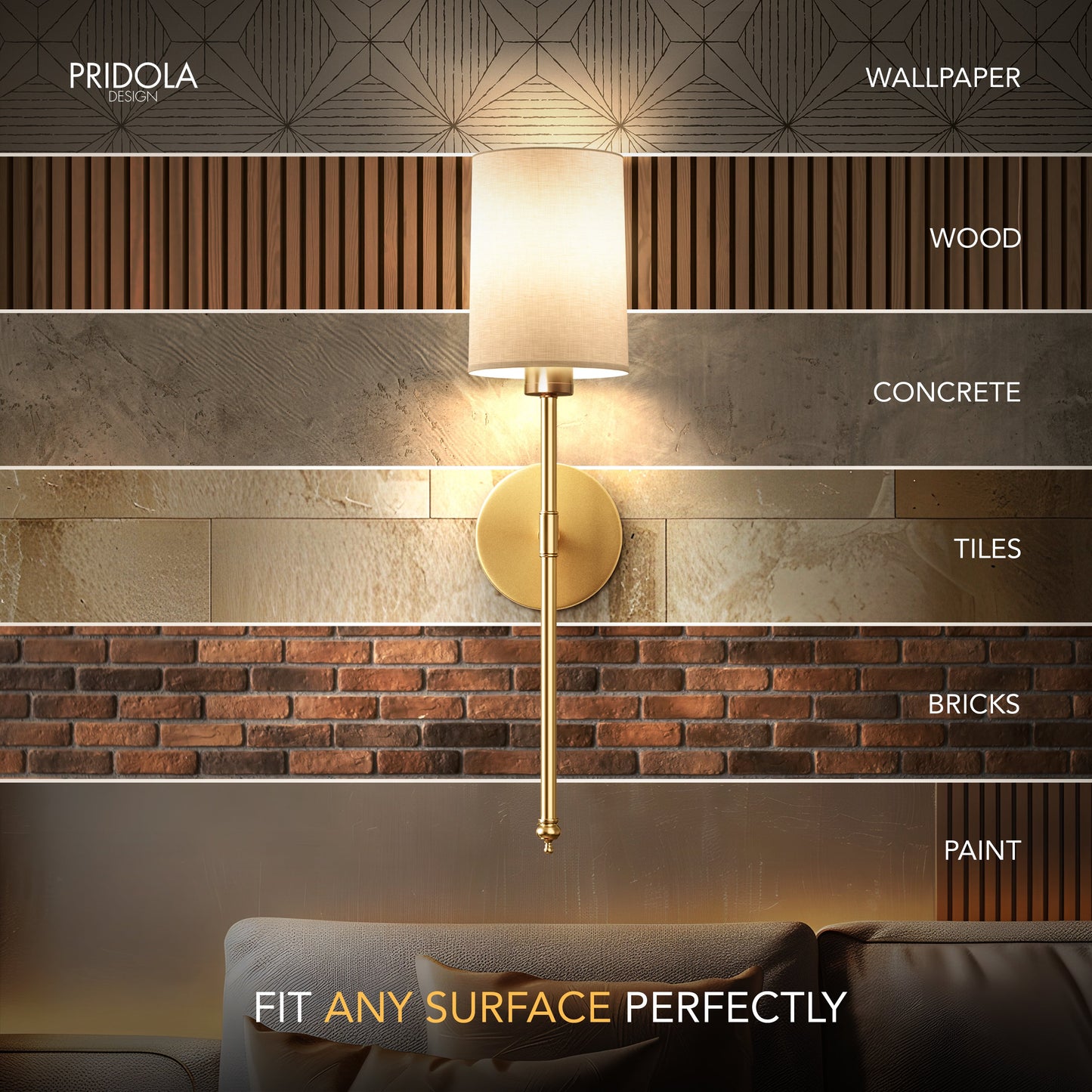 DRAHTLOSE ZYLINDRISCHE WANDLEUCHTEN (SET AUS 2)