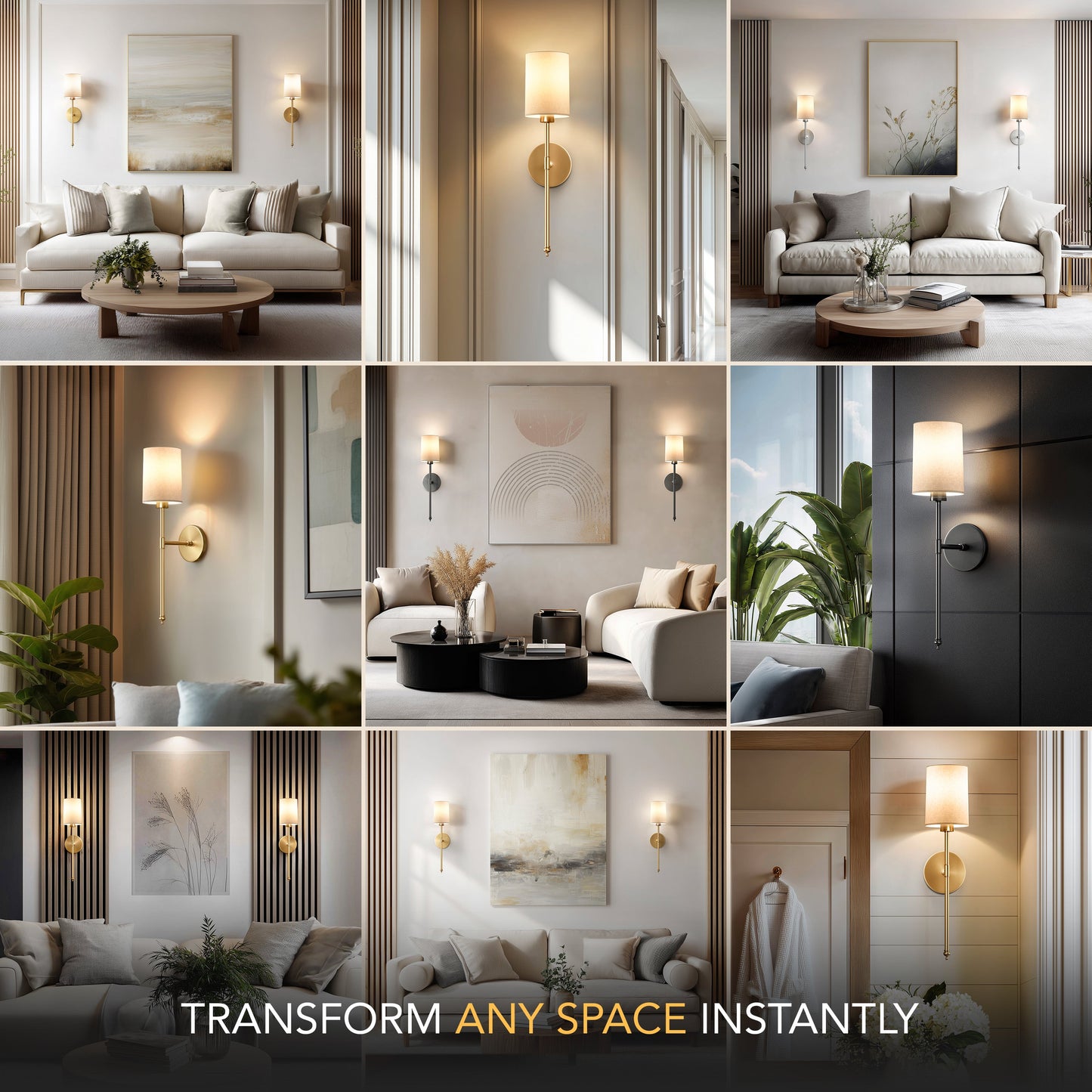 DRAHTLOSE ZYLINDRISCHE WANDLEUCHTEN (SET AUS 2)