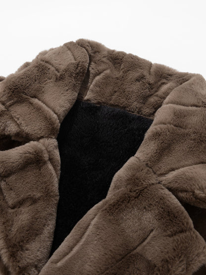 Reverskragen-Jacke aus Kunstpelz