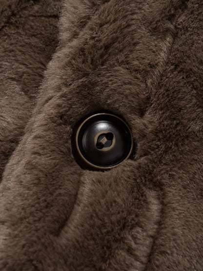 Reverskragen-Jacke aus Kunstpelz