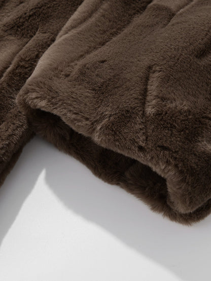 Reverskragen-Jacke aus Kunstpelz