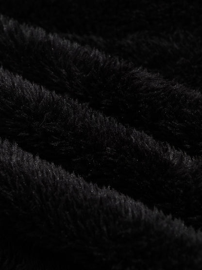 Langärmeliger Kunstpelz-Mantel mit Schalkragen