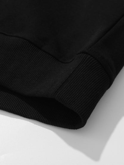 Entspannt geschnittenes Farbblock-Patchwork Poloshirt mit Sweatshirt und geradem Cordhosen