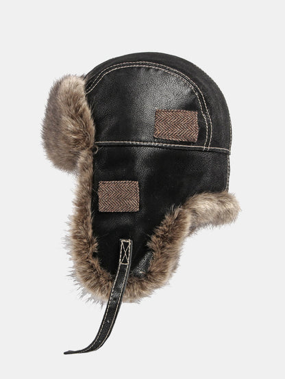 Klassische Winter-Pilotmütze mit Ohrklappen