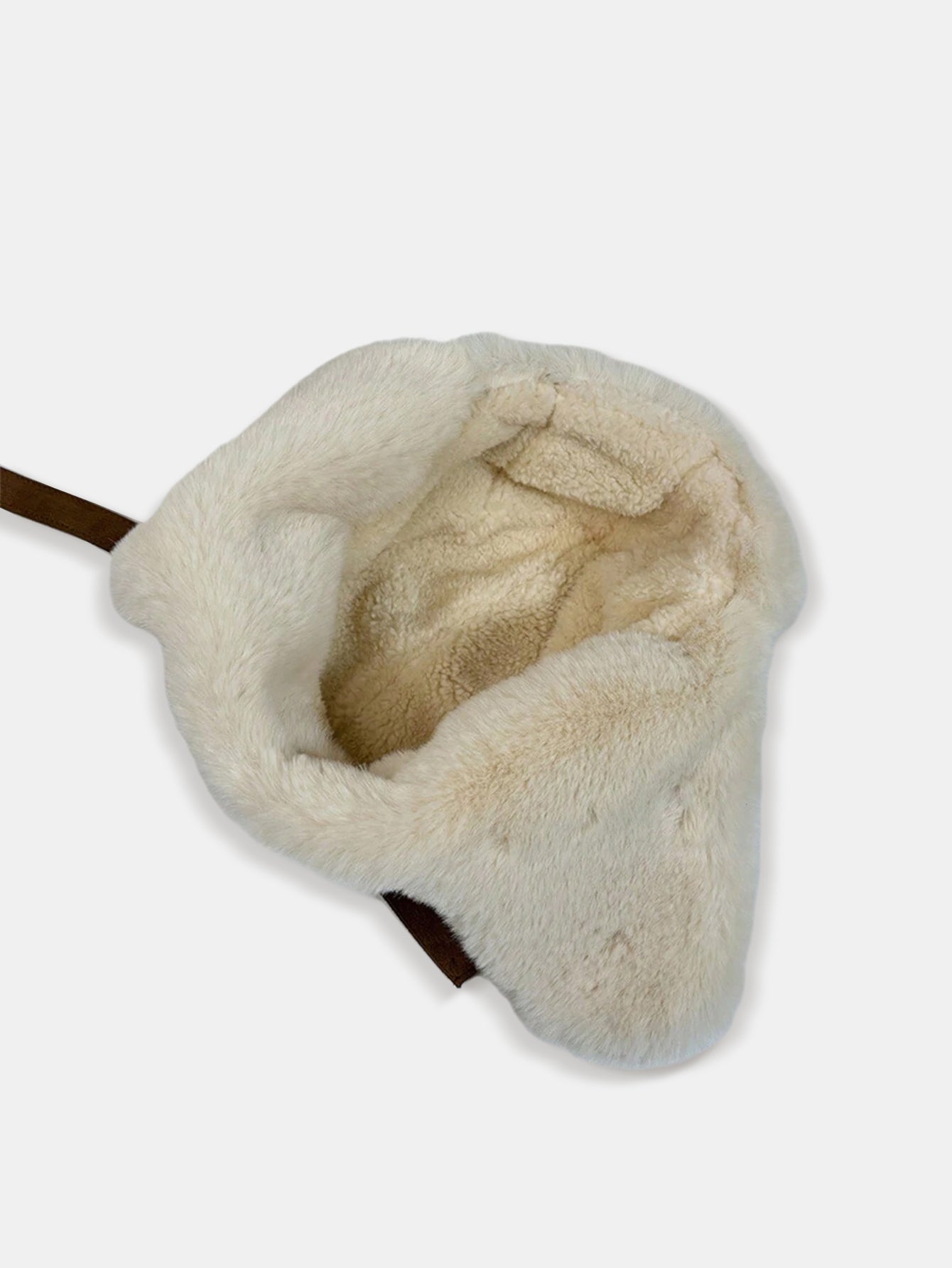 Fleece-Fliegerkappe aus Kunstwildleder – Warme Mütze