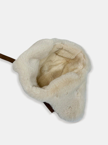 Kunstwildleder Fleece Warme Mütze Fliegerkappe