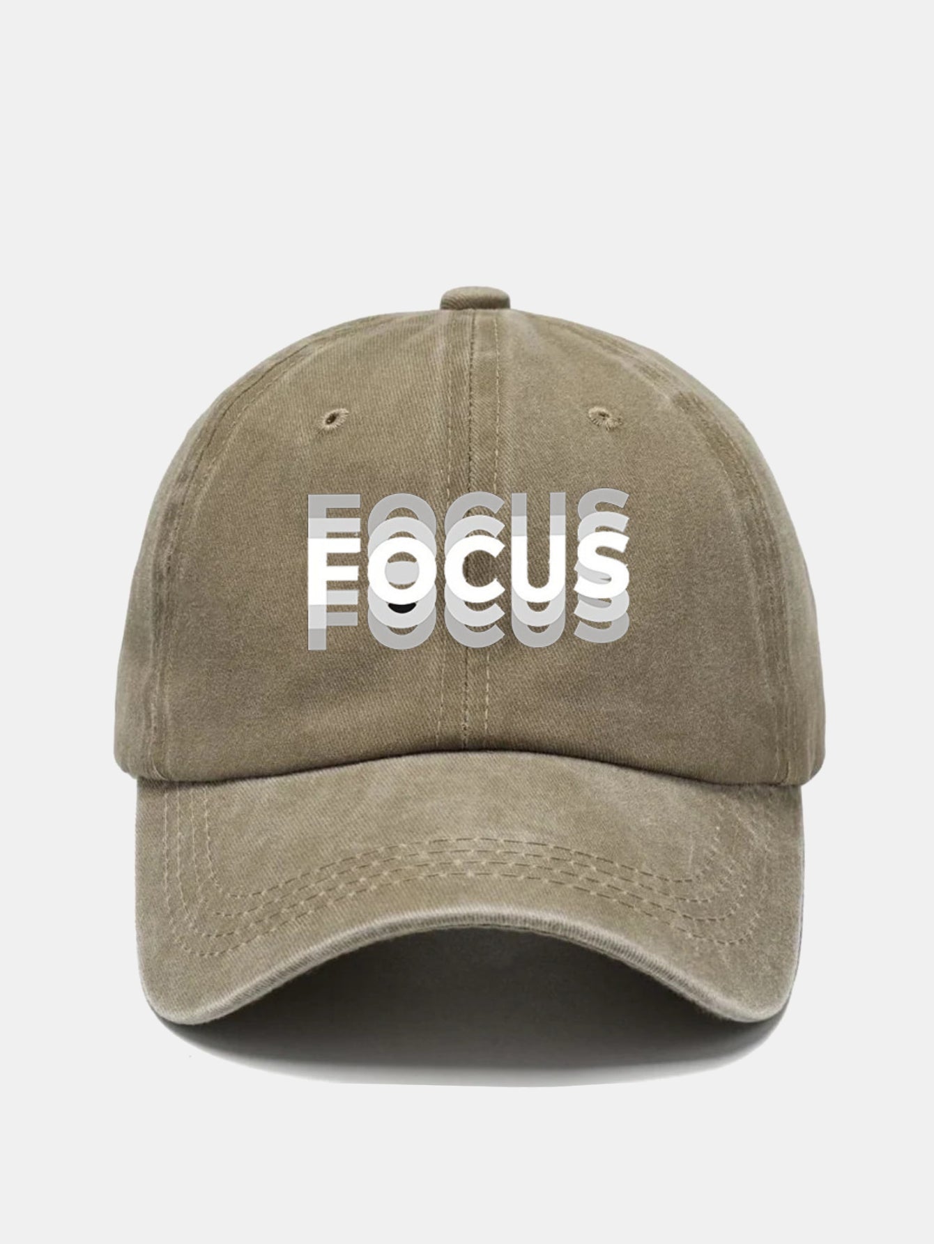 Focus Print Gradient Washed Baseball Cap