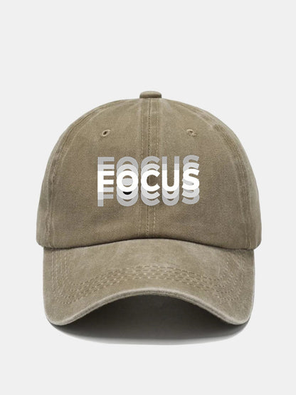 Focus Print Gradient Washed Baseball Cap
