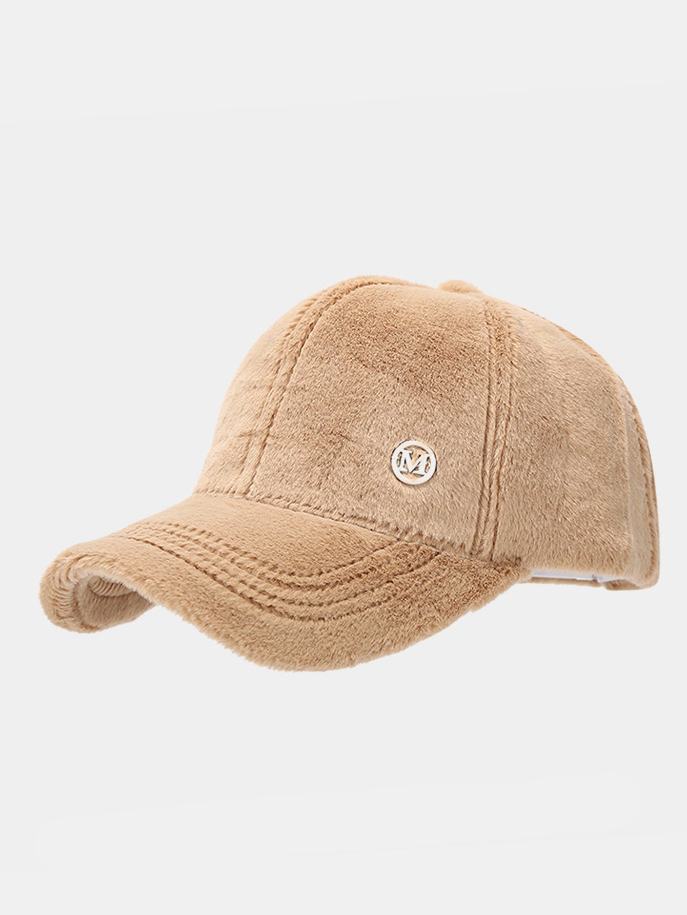 M Etikett Einfarbige Warme Plüsch Baseballmütze