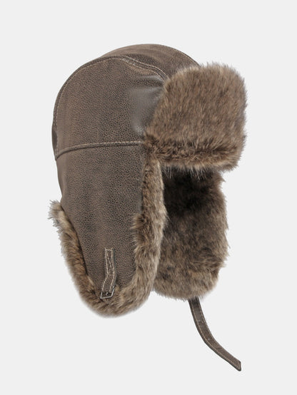 Klassische Winter-Pilotmütze mit Ohrklappen