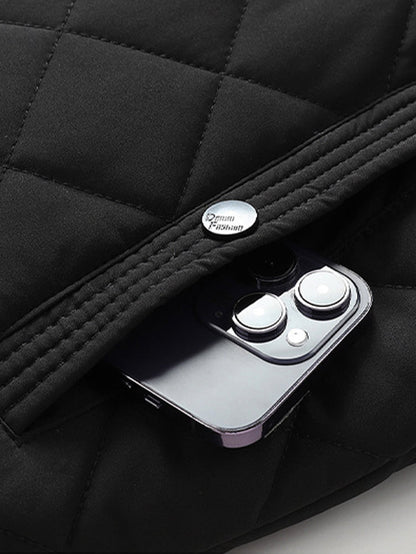 Steppmantel mit Kapuze und Kunstpelzfutter