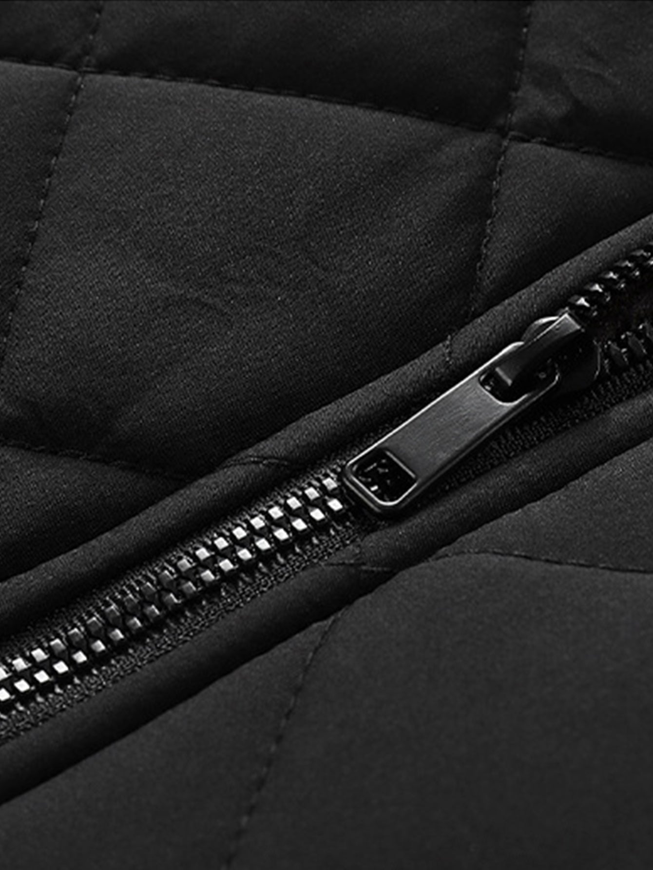 Steppmantel mit Kapuze und Kunstpelzfutter