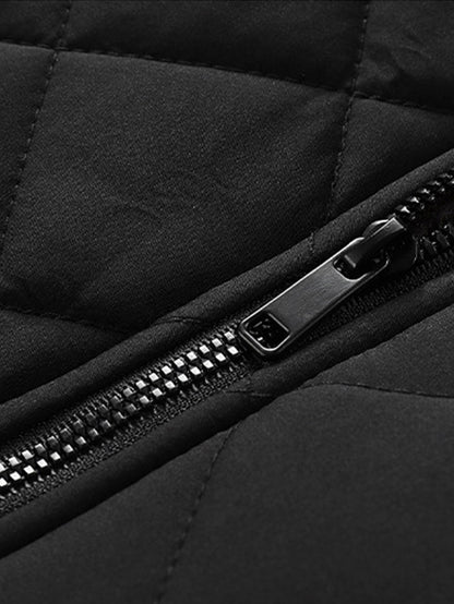 Steppmantel mit Kapuze und Kunstpelzfutter