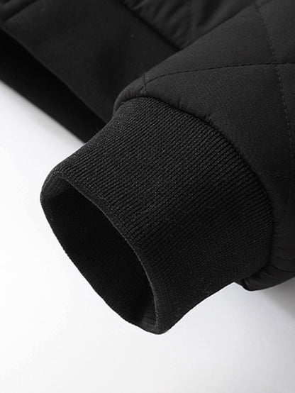 Steppmantel mit Kapuze und Kunstpelzfutter