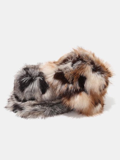 Stilvoller flauschiger Kunstpelz warmer Fischerhut