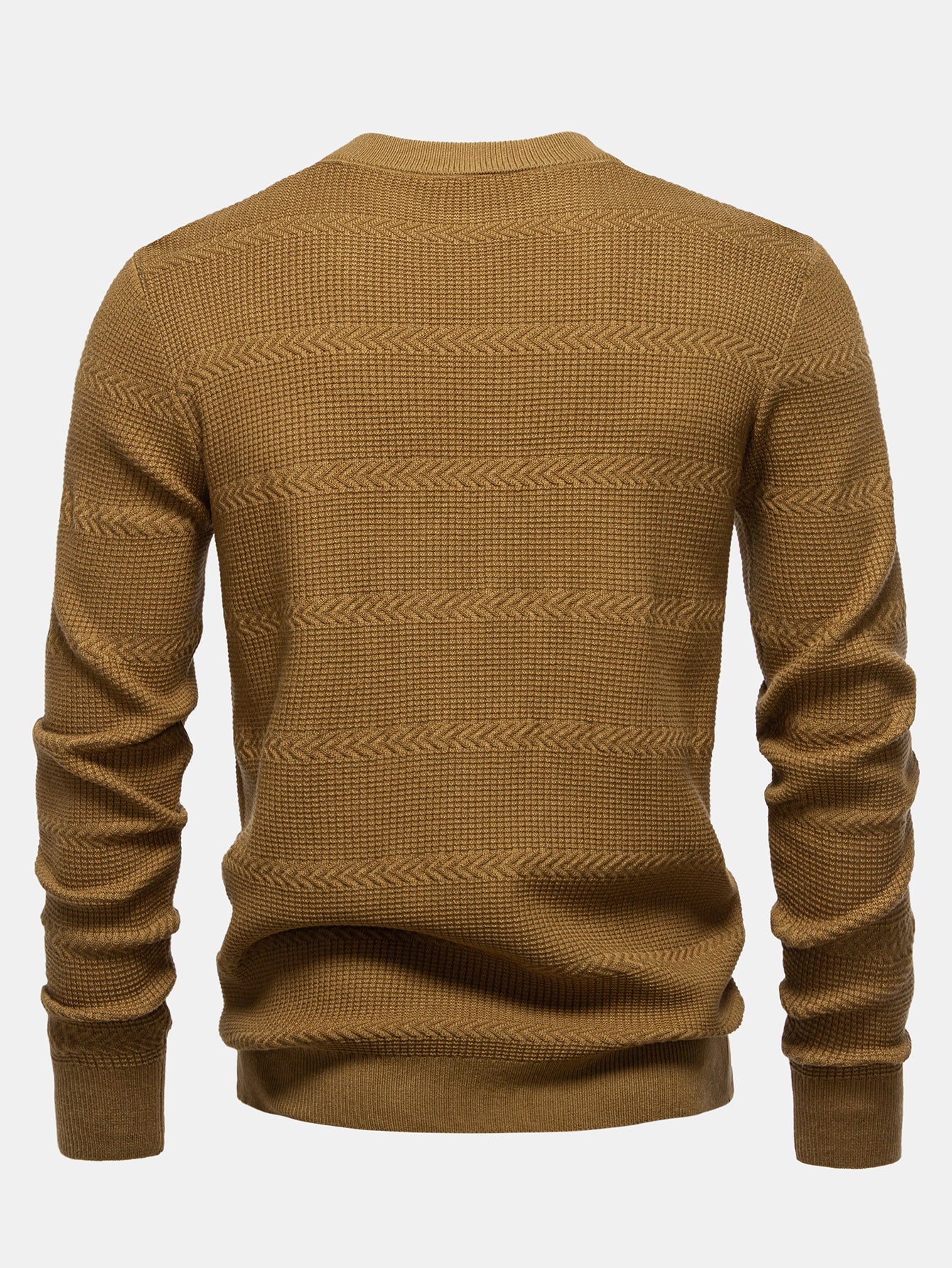 Geometrischer Jacquard Rundhals Pullover