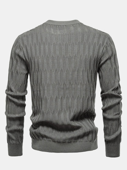 Gestreifter Rundhals-Pullover