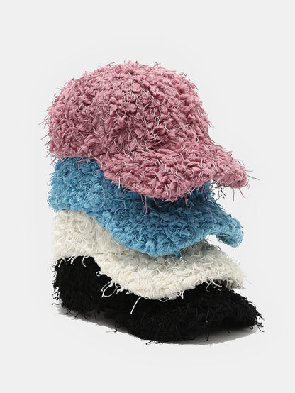 Einfarbige Herbst- und Winterplüsch Mode Baseballmütze Dick Warm Einfach