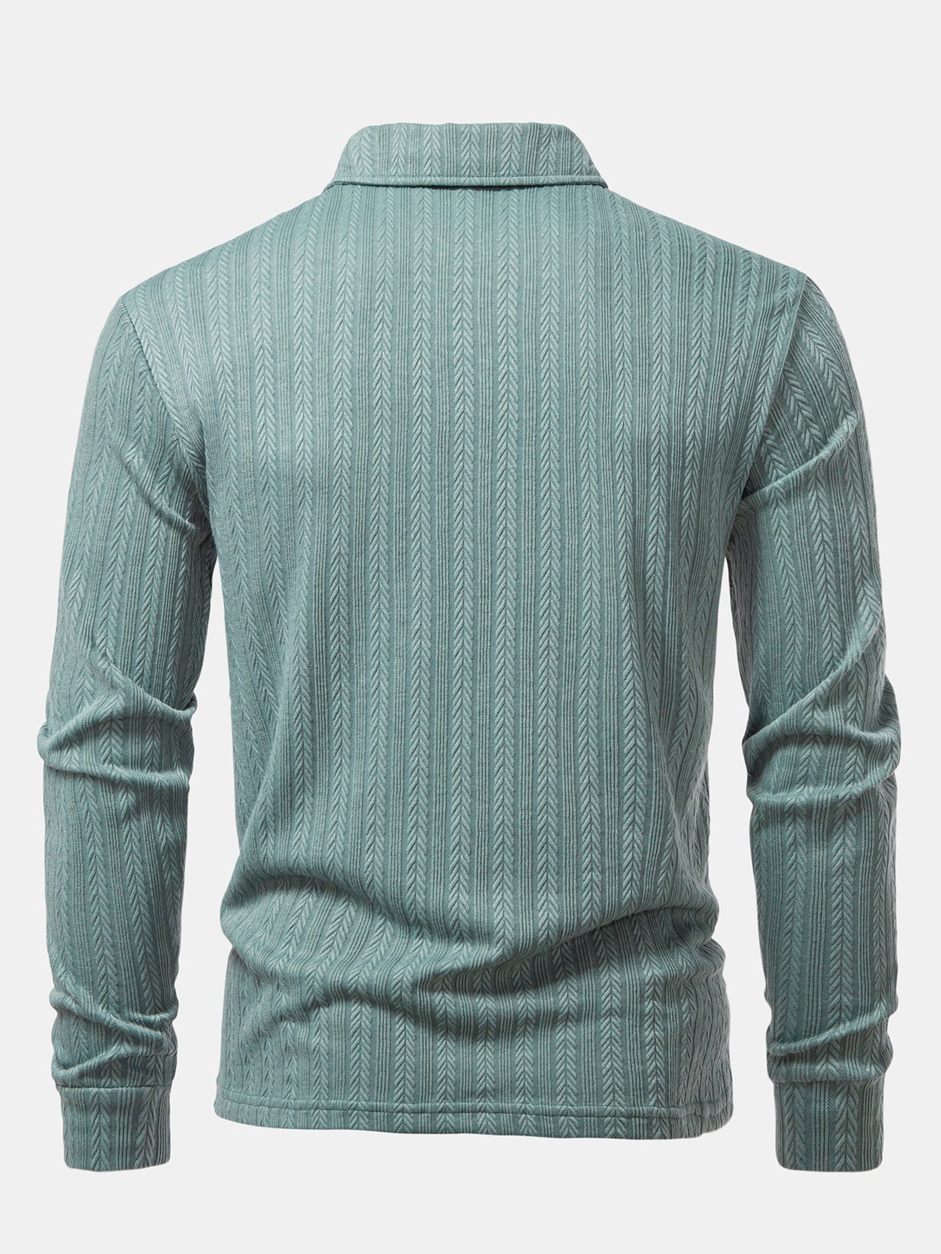 Langarm Weizenähren Jacquard Poloshirts Shirt
