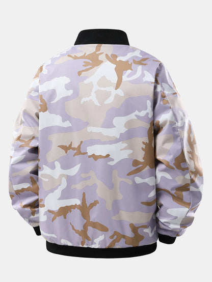 Camouflage Reißverschlussjacke mit Teddy-Futter