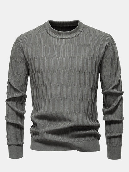 Gestreifter Rundhals-Pullover