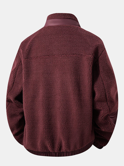 Teddy-Fleece Jacke mit Reißverschlusstaschen