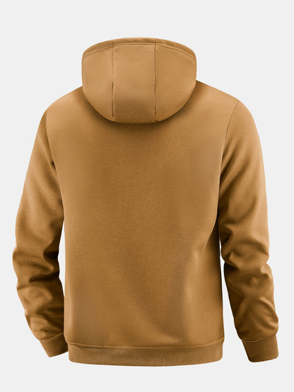 Fleecegefütterter Kapuzenpullover mit praktischer Reißverschlusstasche