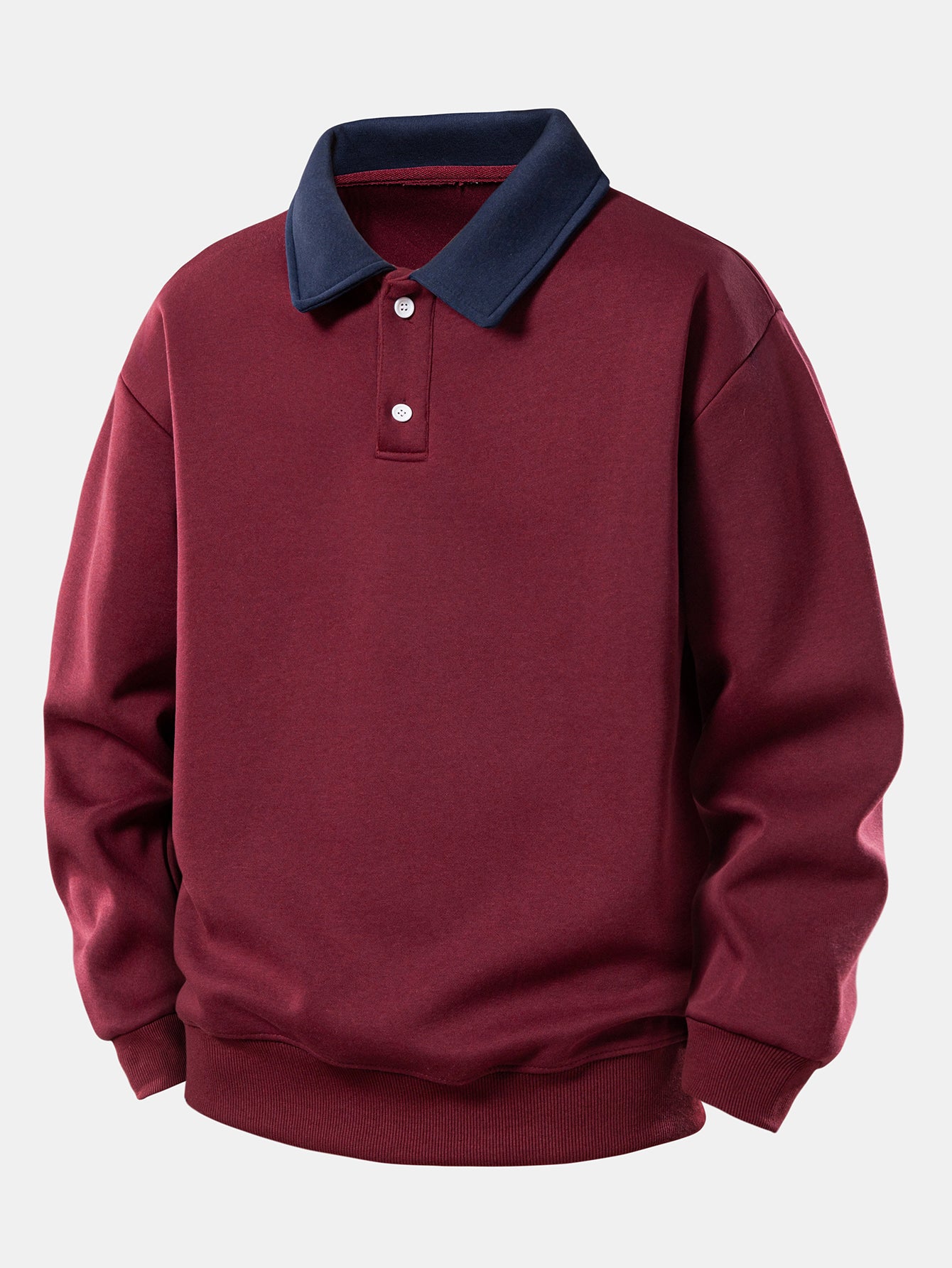 Relaxed Fit Contrast Polo Sweatshirt