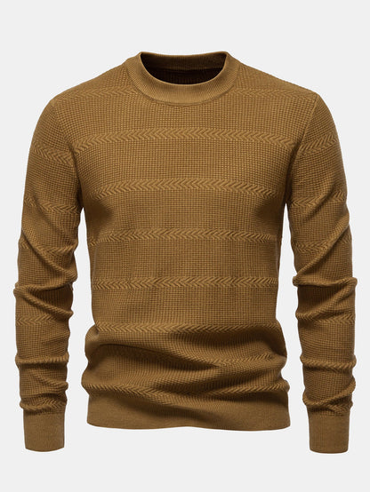 Geometrischer Jacquard Rundhals Sweater