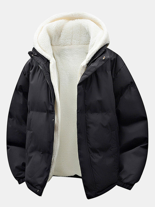 2-in-1 Teddy Hoodie Puffer Coat