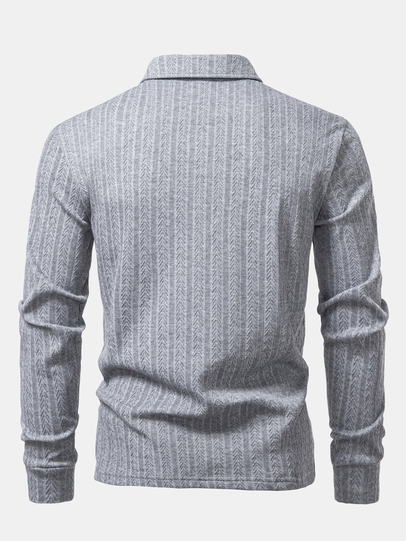 Langarm Weizenähren Jacquard Poloshirts Shirt