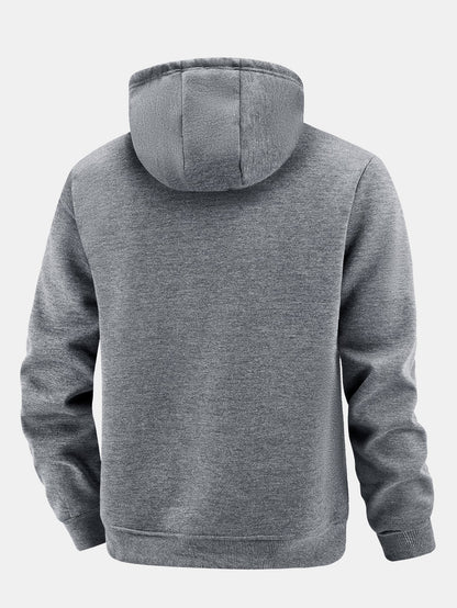 Fleecegefütterter Kapuzenpullover mit praktischer Reißverschlusstasche